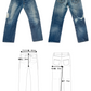 105 tuck jeans